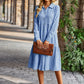 Wide Hem Long Sleeve Dress Plaid Casual Dress