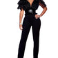 Fashion V-neck Ladies' Mesh Jumpsuit