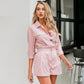 Chemise ample à boutons style outillage rose