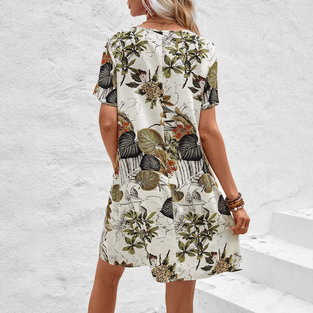 Printed Elegant Style Slimming Temperament Commute Women