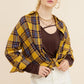Women's Fashion Polo Collar Pocket Single-breasted Plaid Shirt