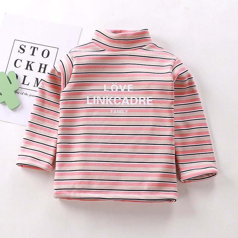 Plus fleece long sleeve high neck t-shirt