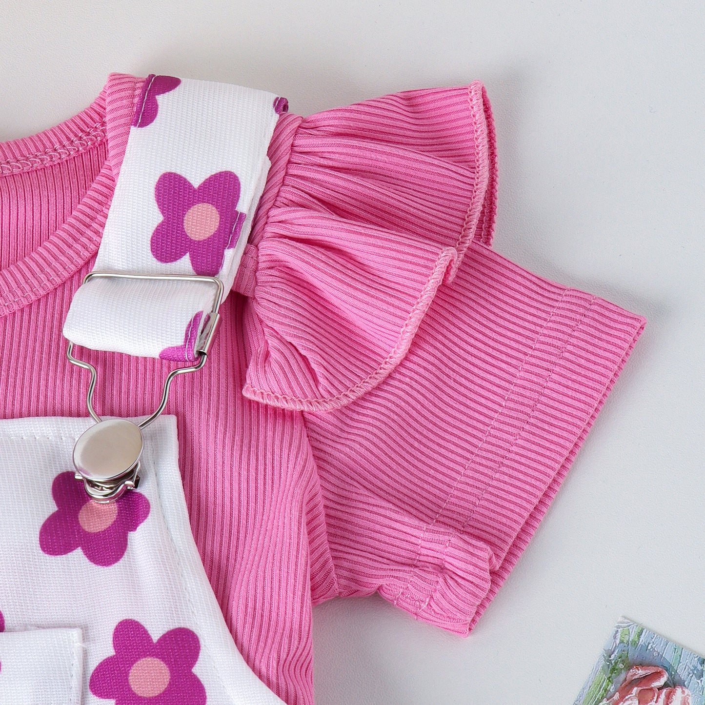 Vêtements pour enfants, combinaison tendance pour bébé, manches à volants, imprimé