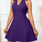 New Stylish And Elegant Casual Off-shoulder V-neck Belted Cropped Womens Dress