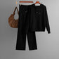 Cotton Casual Knitting Suit Hooded