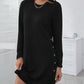 Robe droite à manches longues et col rond pour femme, décontractée, ample, couleur unie, vêtements d'automne et de printemps