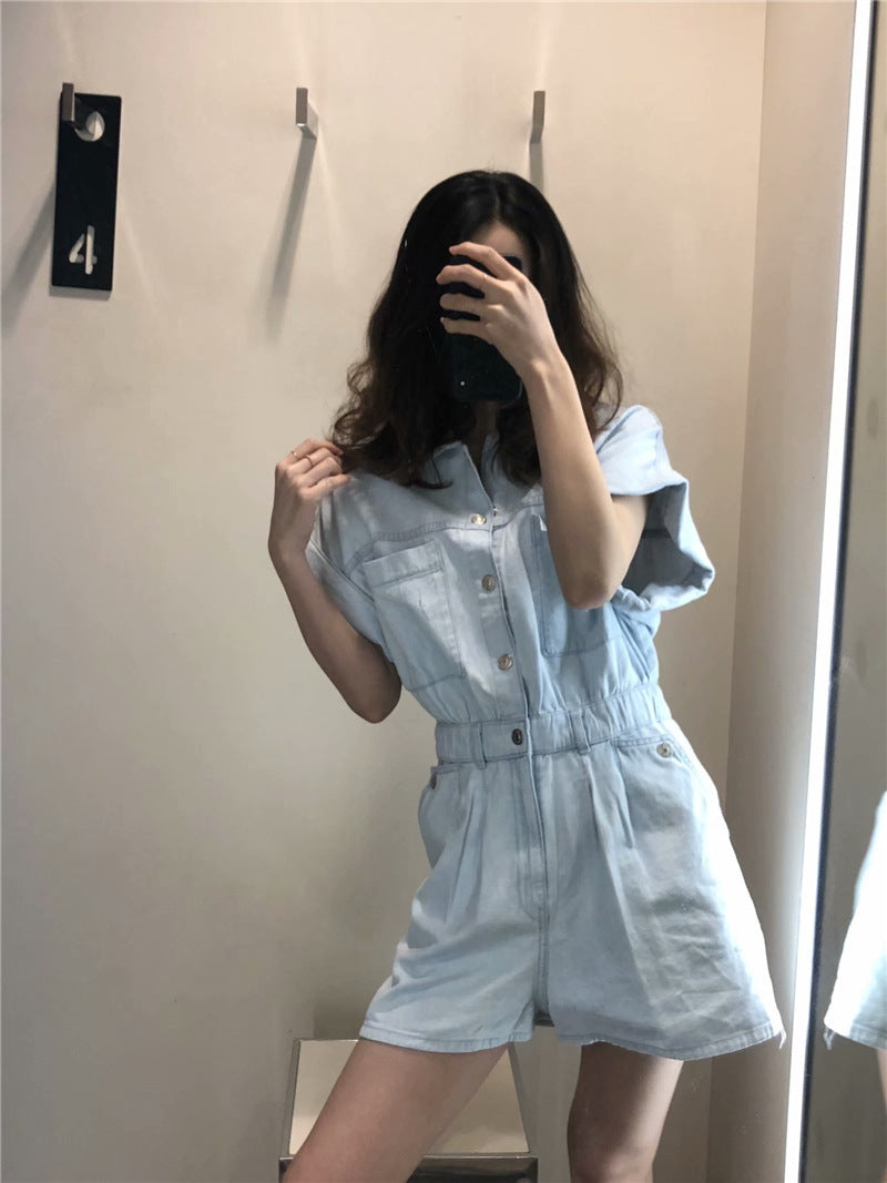 Waist slimming jumpsuit shorts