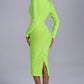Long Sleeve Square-neck Elegant Slim-fit Dress