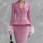 Fashionable Suede-Like Fabric Retro Slim-Fit Elegant BlazerSmall Suit