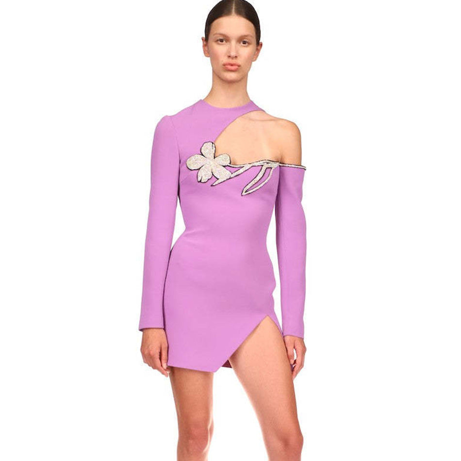 Robe à col rond tendance pour femme