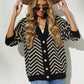 Fashion Stitching Button Cardigan Knitted Coat