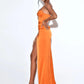 Backless V Spaghetti Straps Slimming Fishbone Sleeveless Long Slit Bandage One-piece Dress