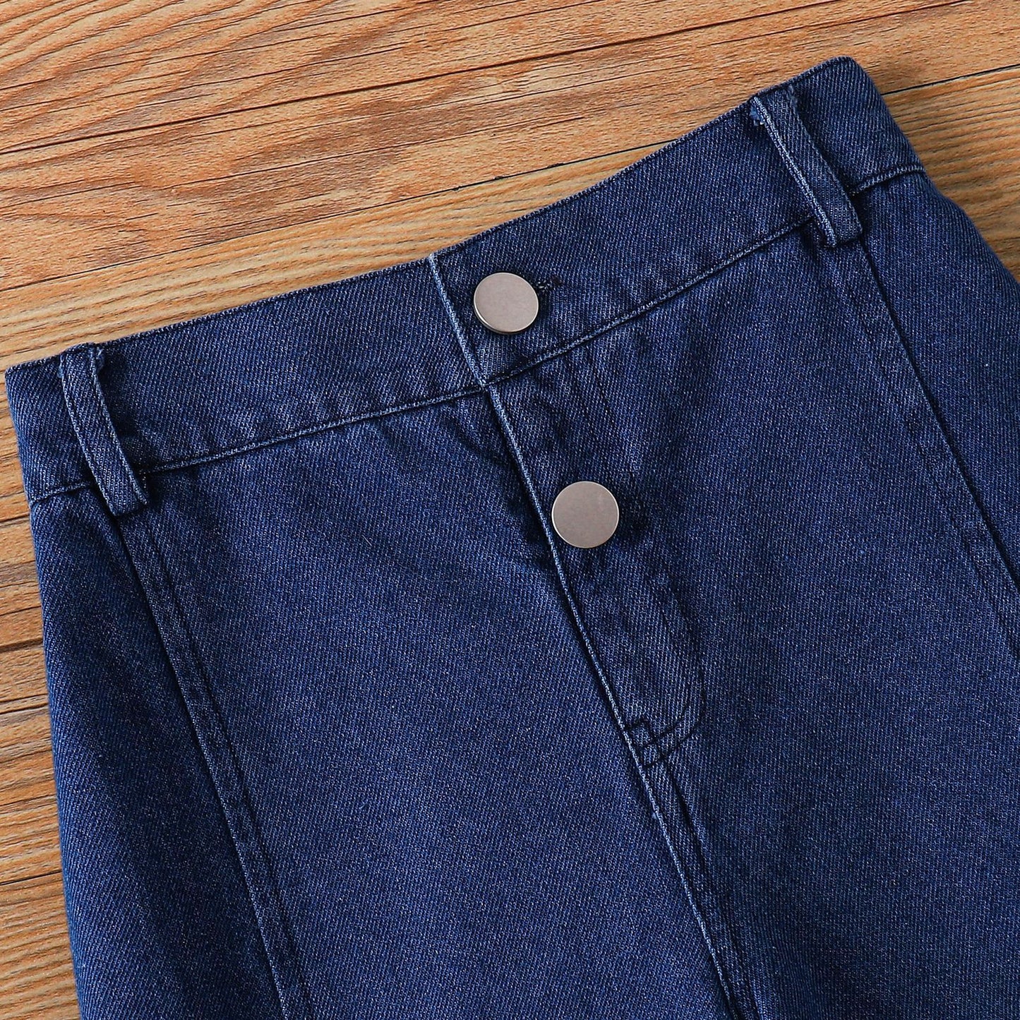 Slim-fit Denim Pants Three-piece Set