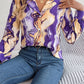 Casual Contrast Color Striped Shirt Suit Collar Long Sleeve Shirt