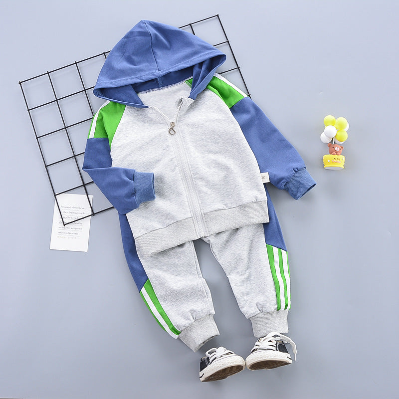 Ensemble deux pièces pour garçon, chemise zippée, pantalon de sport, mode enfant, 1 à 3 ans