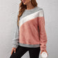 European And American Loose Crew Neck Top Drop-shoulder Sleeve Fluff Long Sleeve Pullover