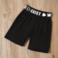 Sports Style Letter Short Sleeve Two-piece Set