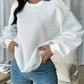 Round Neck Solid Color Fashion Long Sleeve Women's Sweater