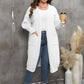 Pull ample mi-long tissé grande taille, style européen et américain, manteau à manches lanternes et double poche