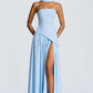 Fashion Backless Tube Top Color Split Dress