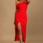 Hip-wrapped Off-shoulder Irregular Slit Dress Women