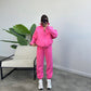 Ensemble de sport avec poches, col montant, cardigan zippé et pantalon à cordon de serrage, tenues de jogging tendance, survêtements, vêtements pour femmes