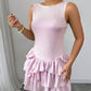 New Womens Sleeveless Crew-neck Dress
