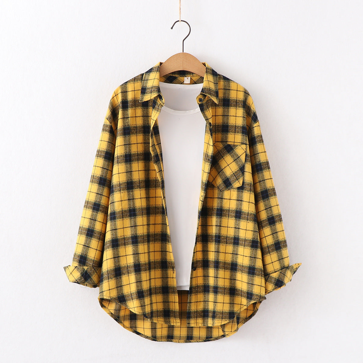 Chemisier à carreaux pour femme, nouvelle marque, ample, grande taille, manches longues, en flanelle de coton, décontracté, hauts