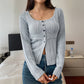 Solid Color Long Sleeve Bottoming Shirt T-shirt For Women