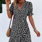 Women's Ruffled Floral Slim-fitting Short Dress