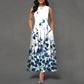 Womens Printed Crew-Neck Sleeveless Tank Dress