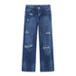Women's Fashion Leisure Ripped Jeans