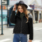 Women's Glitter Velvet Cardigan Zipper Long Sleeve Plush Coat