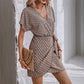 Lace-up Loose Batwing Sleeve V-neck Women's Dress