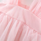 Girl's Mesh Strap Dress Waist Flower Princess Beautiful Dress