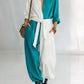 Spring Solid Colored Patchwork Long Sleeve Shirt Lace Up Jumpsuit