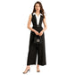 Black And White Contrast Sleeveless Jumpsuit