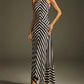 Sleeveless Backless Zebra Print Dress Formal Gown