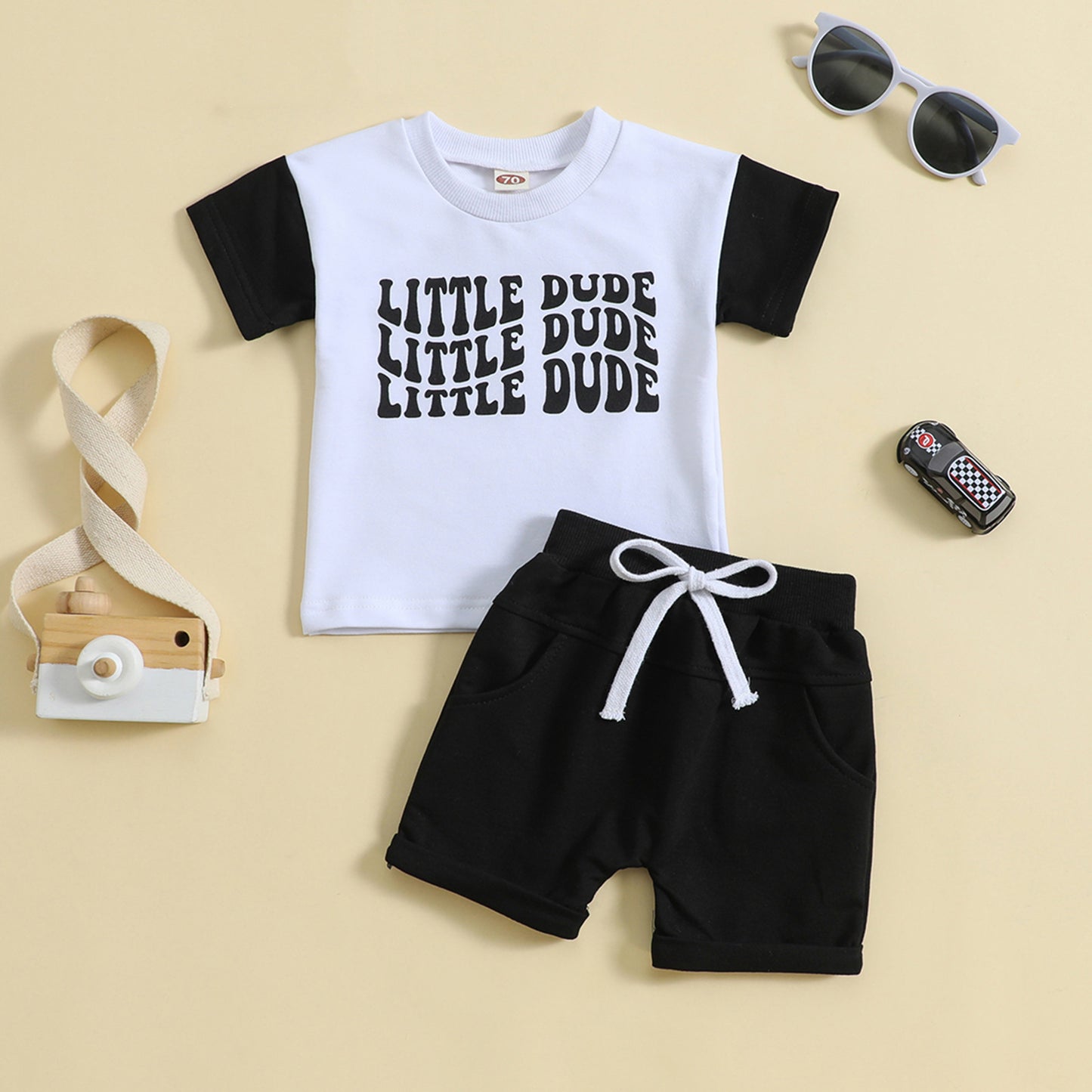 Sports Suit Letter Short Sleeve