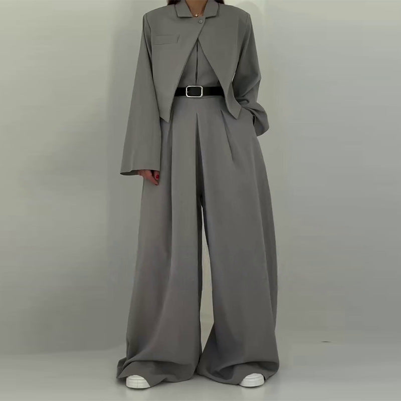 Women's Jumpsuit Long Sleeve Short Suit Two-piece Set