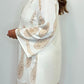 Hollow Artistic Elegant Design Spring Printed V-neck Nightgown