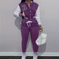 Letter Color Matching Jacket Single-breasted Letter Printed Baseball Uniform Sports Suit