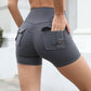Short taille haute avec poches pour le yoga, le fitness, le sport, l'été