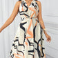 Women's Casual European And American-Style Printed Crew-Neck Dress