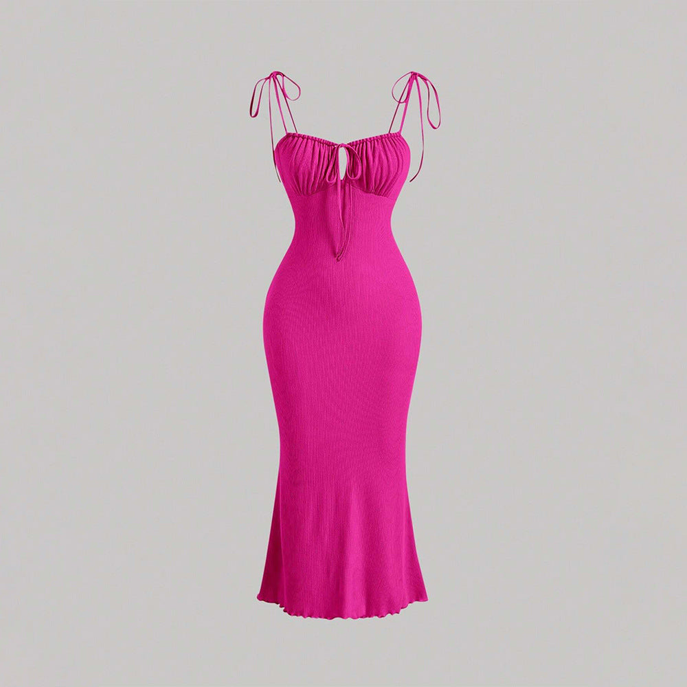 Robe fourreau en dentelle à cordon de serrage sexy européenne et américaine