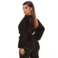 Women's Sequined Deep V-neck Long-sleeved Jumpsuit Trousers