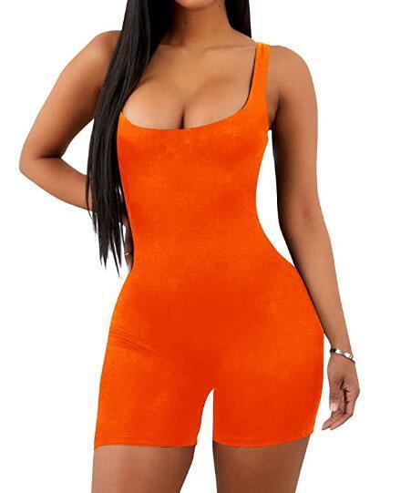 Short une pièce de sport de couleur unie pour femme