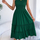 Casual Sleeveless Ruched Waistline Flounce Maxi Dress