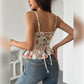 Women's Floral-print Asymmetrical Ruffled Top