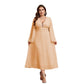 Plus Size Dress Women's V-neck Long Sleeve
